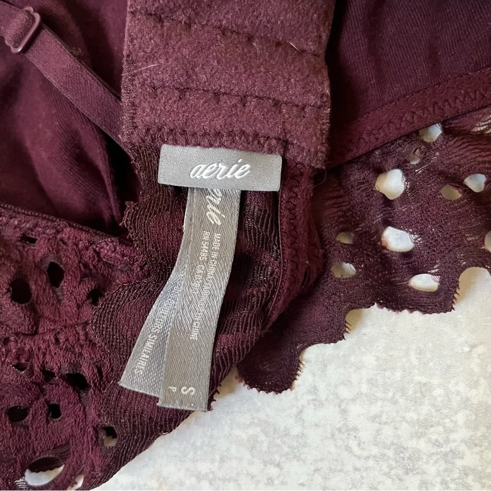 Aerie High Neck Lace Bralette S